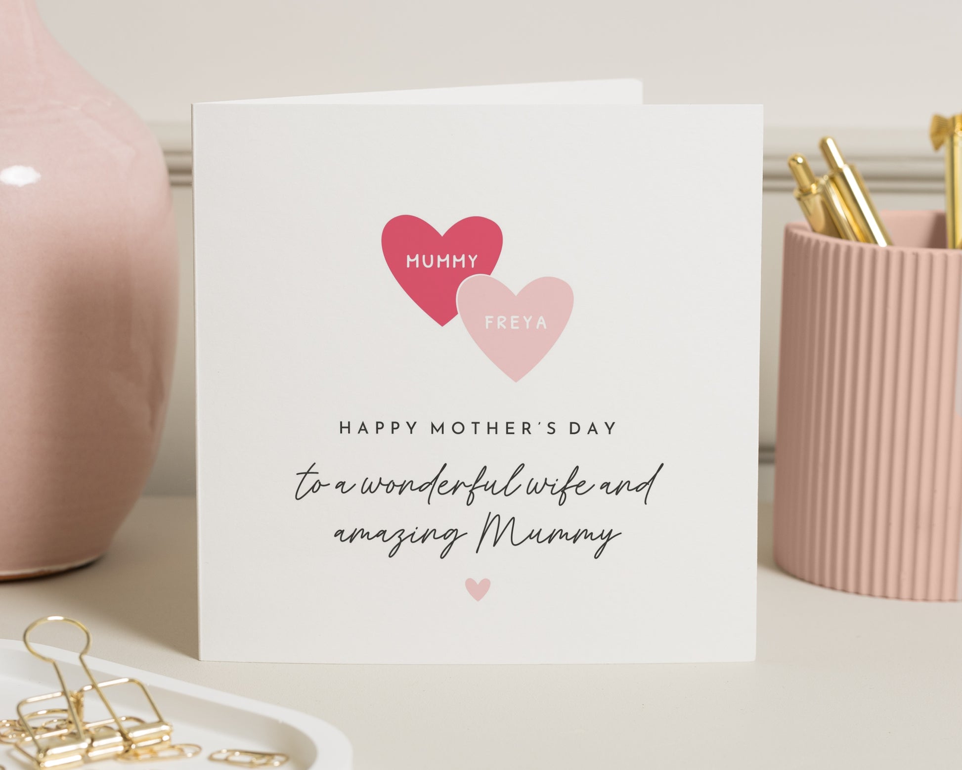 Mothers Day Card for Wife, Personalised Mothers Day Card, Mummy Card, Mothers Day Card from Daughter, Custom Mothers Day Card