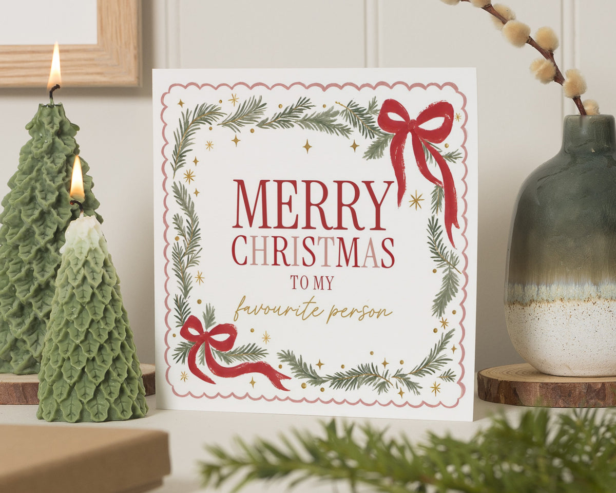 Christmas Card for Partner, Favourite Person Christmas Card, Christmas Card for Boyfriend, Girlfriend Christmas Card, Wife Christmas Card