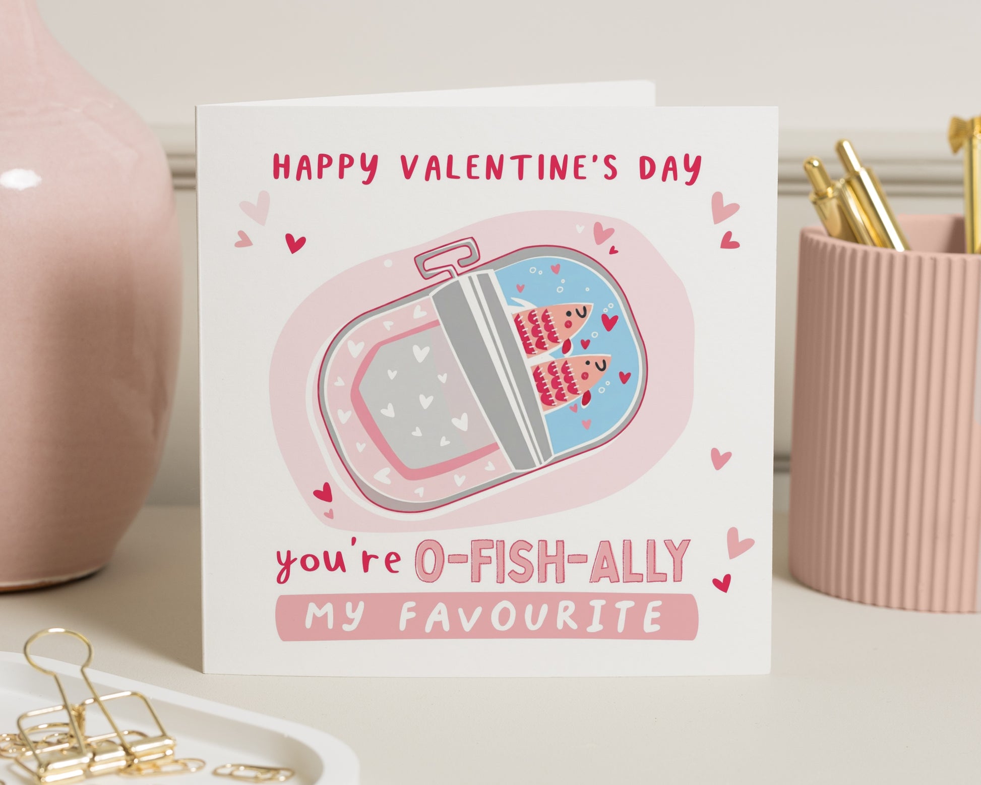 Valentines Day Card, Funny Valentines Card, Card for Him, Card for Her, Cute Fish Valentines Card, O Fish Ally Card, Romantic Card