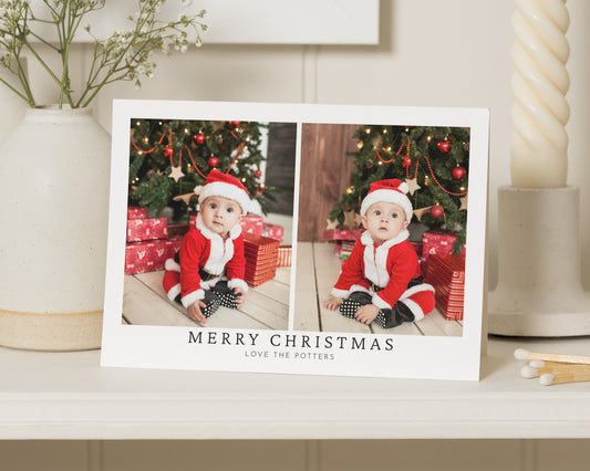 Personalised Photo Christmas Cards, Pack of Christmas Cards, Pack of 10, 20, 50 or 100, Baby Christmas Card, Folded Christmas Cards