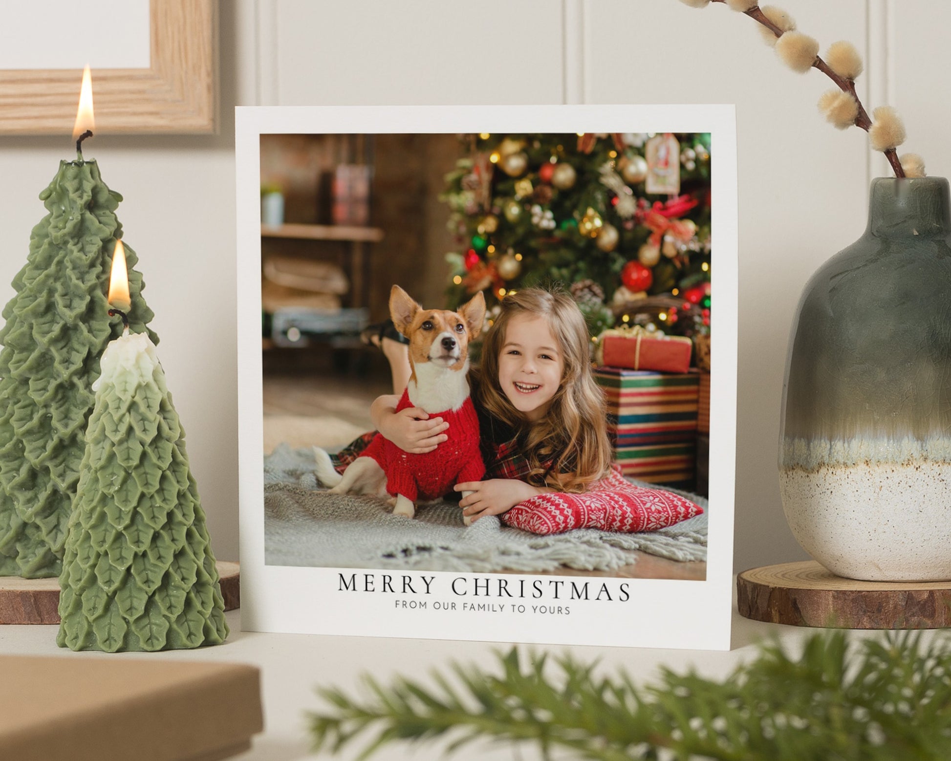 Personalised Photo Christmas Card, Square Christmas Card, Merry Christmas From Our Family, Custom Christmas Card, Pack of 10, 20, 50 or 100