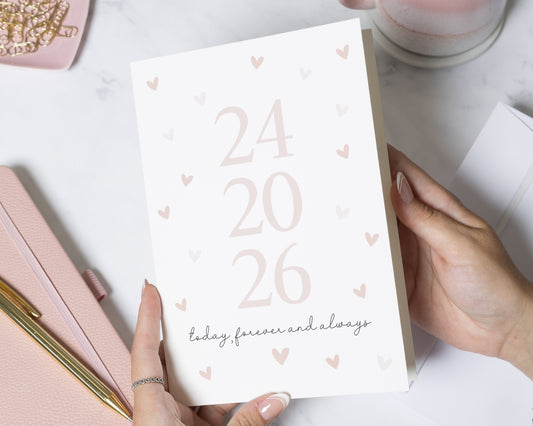 Personalised Anniversary Card, Anniversary Card for Husband, Anniversary Card for Wife, Wedding Date Card, Valentines Day Card, Love Card