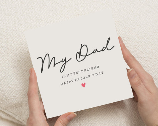 Fathers Day Card, My Dad Is My Best Friend Card, Fathers Day Card From Daughter, Fathers Day Card For Him, Dad Card, Simple Fathers Day Card