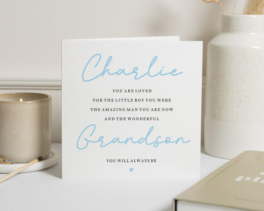 Grandson Birthday Card, Birthday Card for Grandson, Personalised Birthday Card, Card for Boy, Grandson Card, Birthday Card for Him