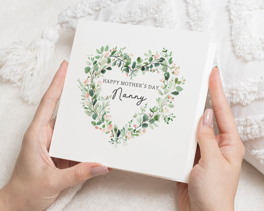 Mother's Day Card for Nanny, Happy Mother's Day Card, Floral Card for Nan, Personalised Mother's Day Card, Card for Grandma