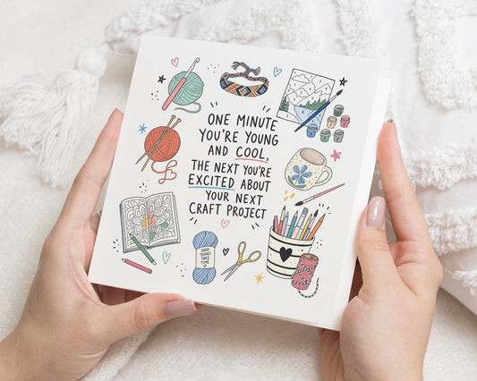 Funny Birthday Card, Birthday Card for Friend, Craft Birthday Card, Knitting Card, Crochet Card, Birthday Card for Her, Card for Mum