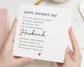 Fathers Day Card for Husband, Husband Fathers Day Card, Romantic Fathers Day Card, Father's Day Card from Wife, Poem Card for Him