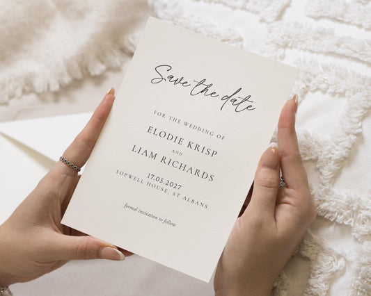 Personalised Save the Date Card, Wedding Save the Date Card, Simple Save the Date, Custom Save the Date Card, Minimal Save the Date
