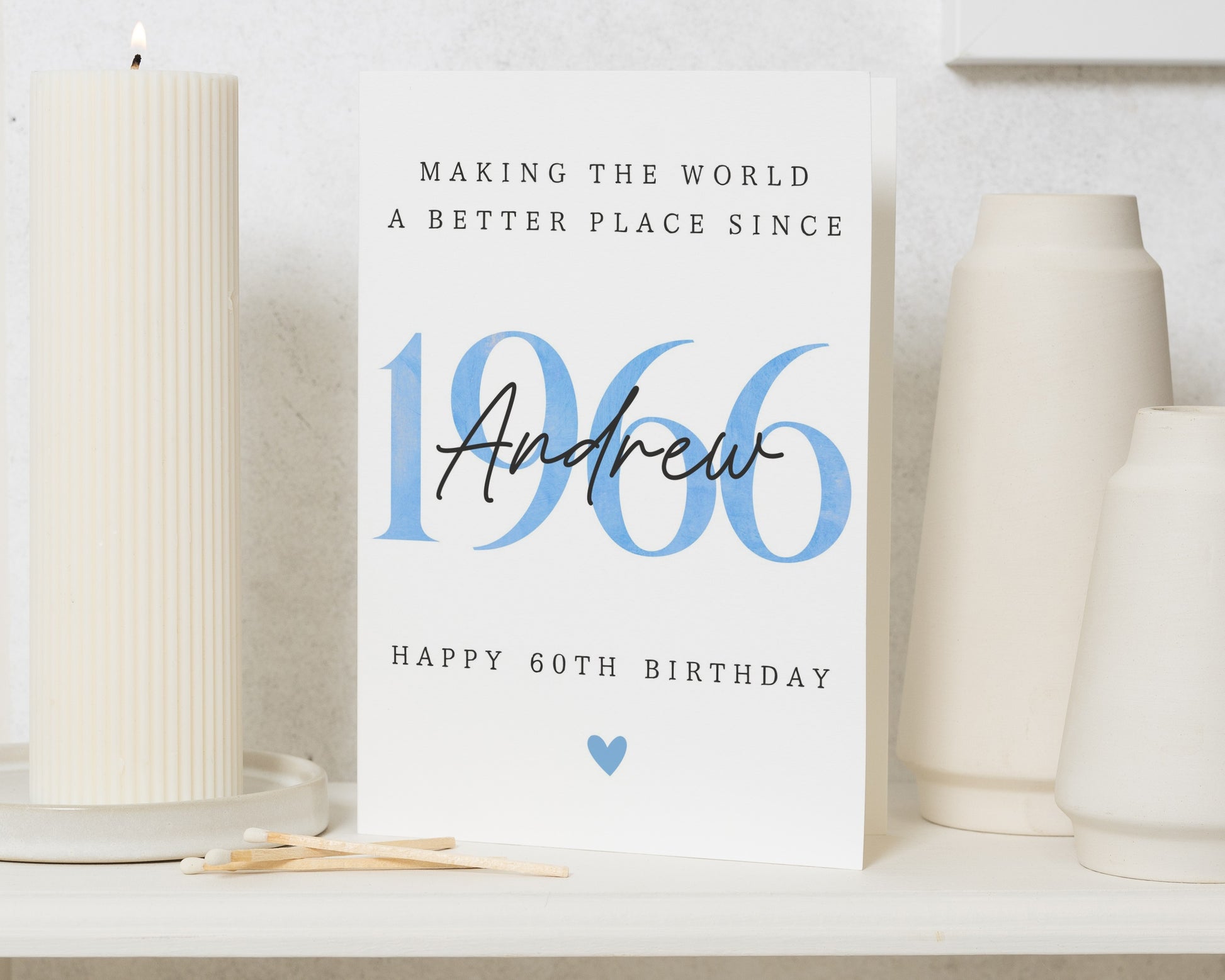 Personalised 60th Birthday Card, 60th Birthday Card for Him, Birthday Card for Dad, Grandad 60th Birthday Card, Custom Milestone Card