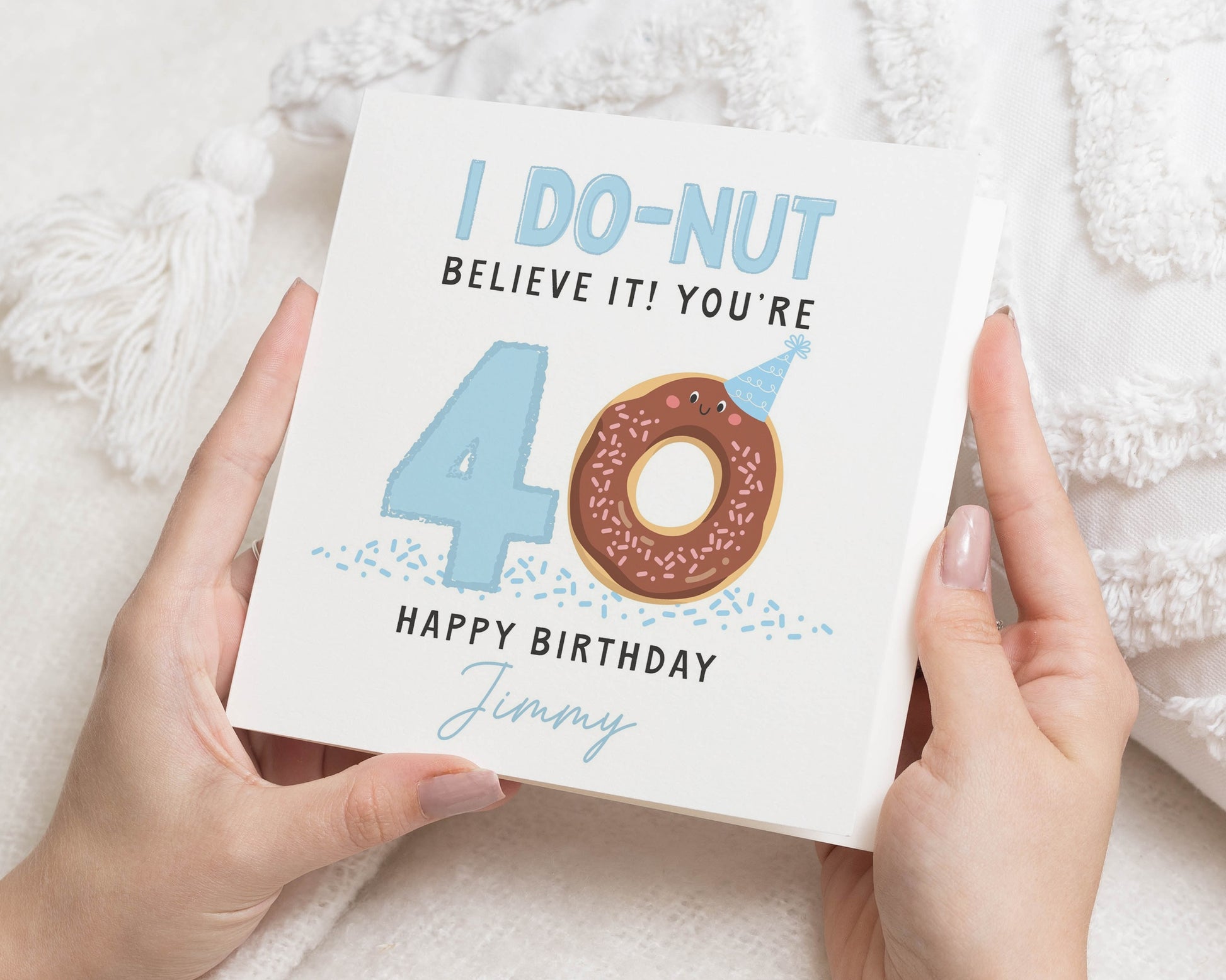 40th Birthday Card, Funny Birthday Card for Him, Donut Birthday Card, Personalised Birthday Card, Birthday Card for Friend, 40th Card