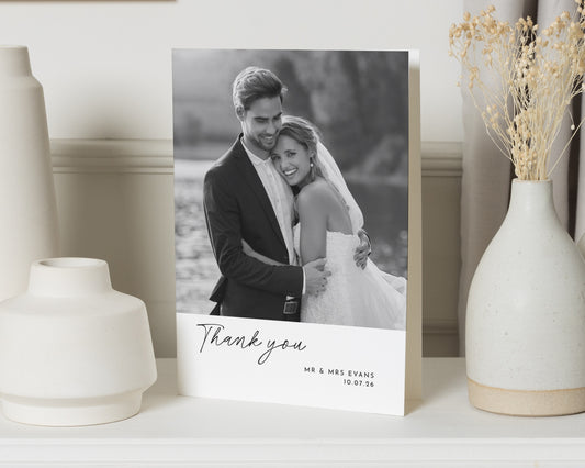 Personalised Wedding Thank You Cards, Photo Wedding Thank You Card, Folded Wedding Thank You Card, Thank You Card for Wedding