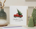 Personalised Christmas Card, Square Christmas Card, Red Truck Christmas Card, Custom Christmas Wishes Card, Family Christmas Card