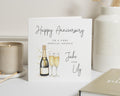 Anniversary Card for Couple, Personalised Anniversary Card, Champagne Card, Anniversary Card for Him, Anniversary Card for Her