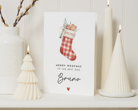 Personalised Dog Christmas Card, Merry Woofmas Card, Christmas Card for Dog, Pet Christmas Card, Dog Owner Christmas Card
