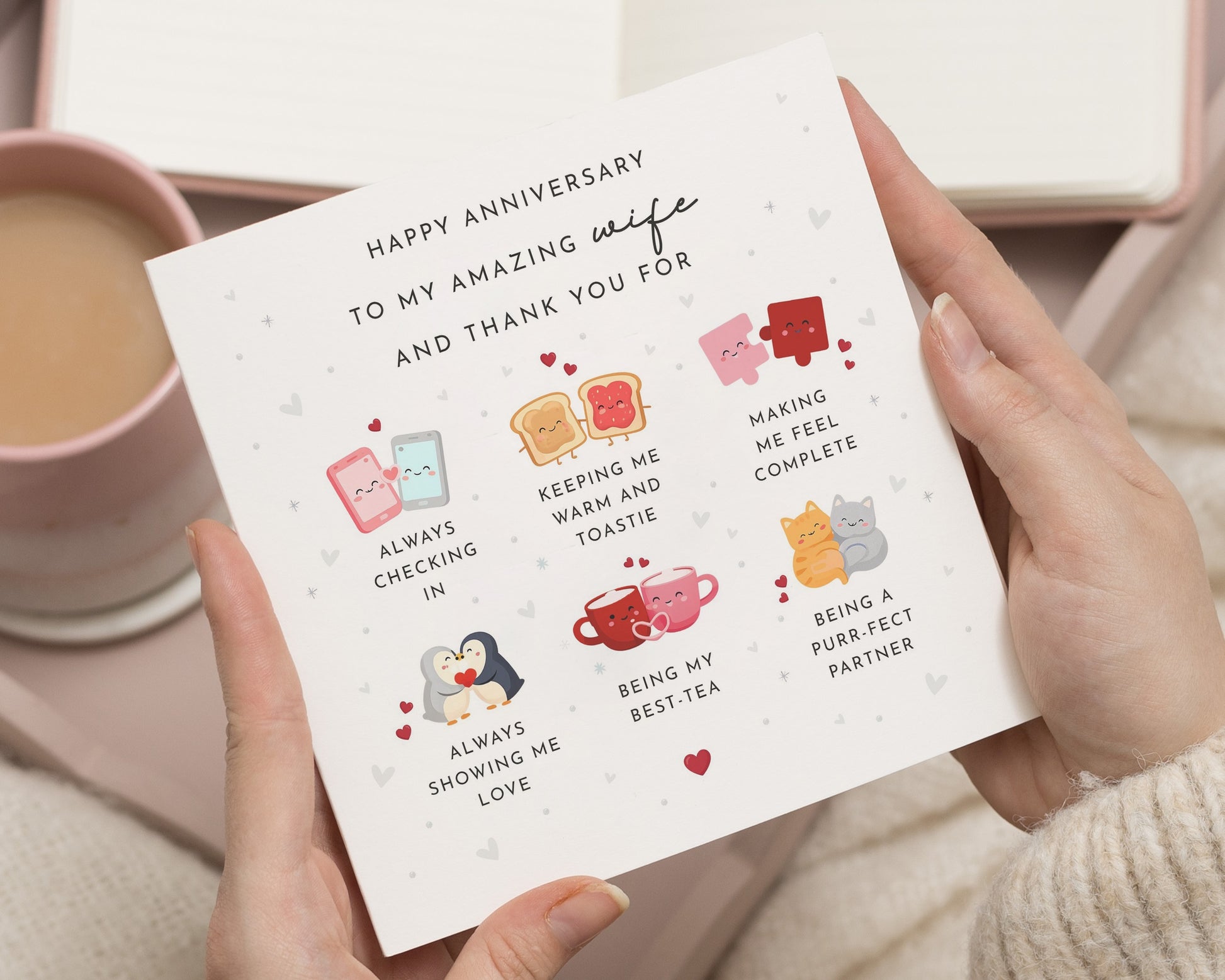 Anniversary Card for Wife, Cute Anniversary Card, Wife Anniversary Card, Anniversary Card for Her, Funny Anniversary Card, Best Tea Card