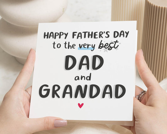 Fathers Day Card for Dad and Grandad, Fathers Day Card from Kids, Best Dad Card, Fathers Day Card for Him, Cute Fathers Day Card
