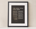 Personalised Song Lyrics Print, Gold Foil First Dance Wall Art, Chocolate Brown Wall Art, Wedding Gift for Couple, Anniversary Gift