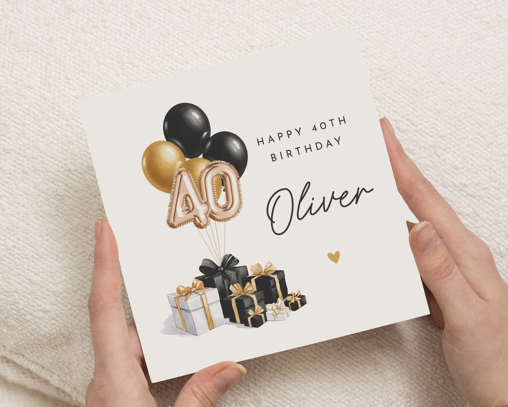 40th Birthday Card, Personalised Birthday Card for Him, Birthday Card for Men, 40th Birthday Card for Husband, Son, Dad, Custom Name Card
