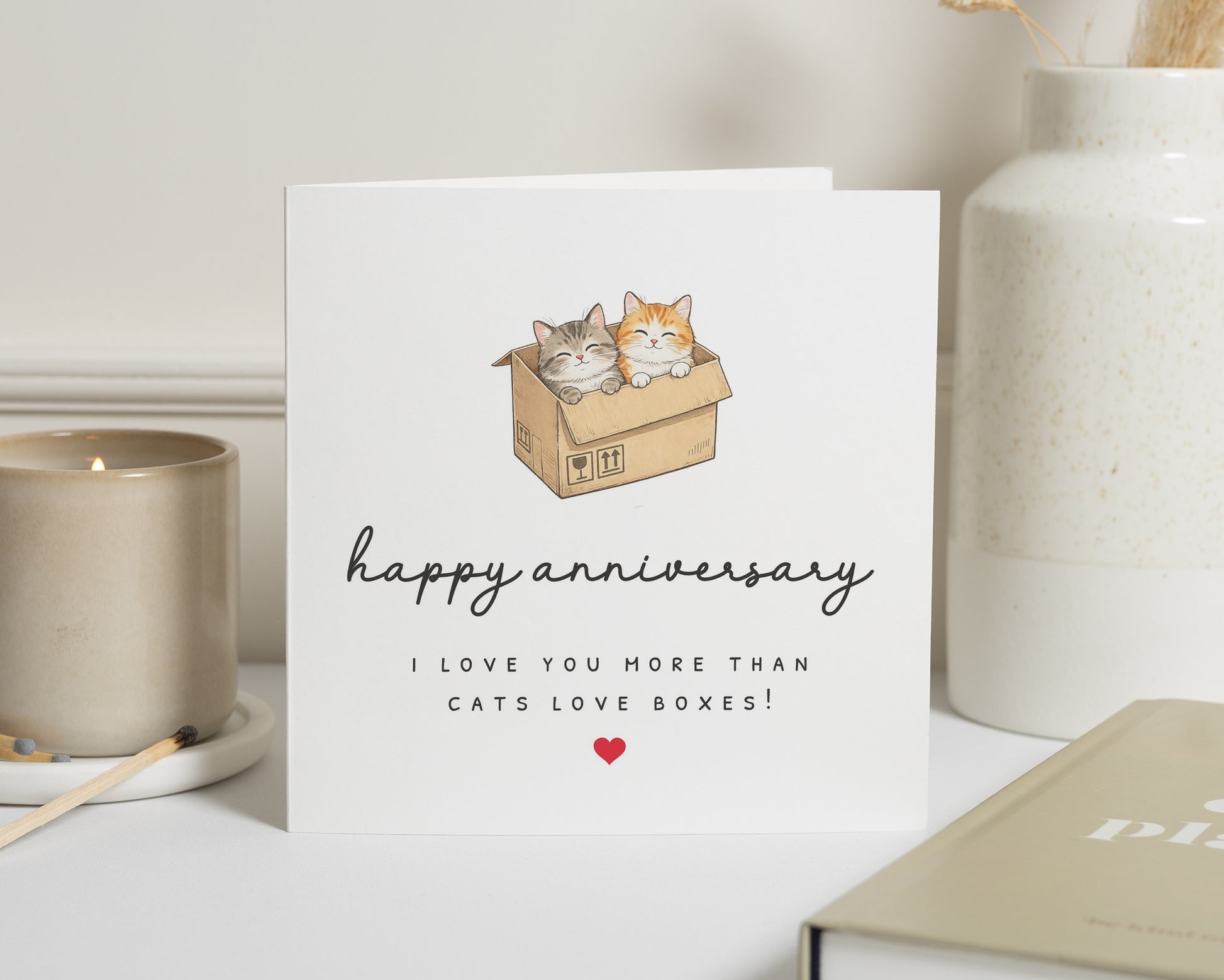 Anniversary Card, Cute Anniversary Card, Cat Anniversary Card, Anniversary Card for Her, Anniversary Card for Him, Cat Love Card