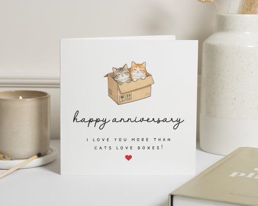Anniversary Card, Cute Anniversary Card, Cat Anniversary Card, Anniversary Card for Her, Anniversary Card for Him, Cat Love Card