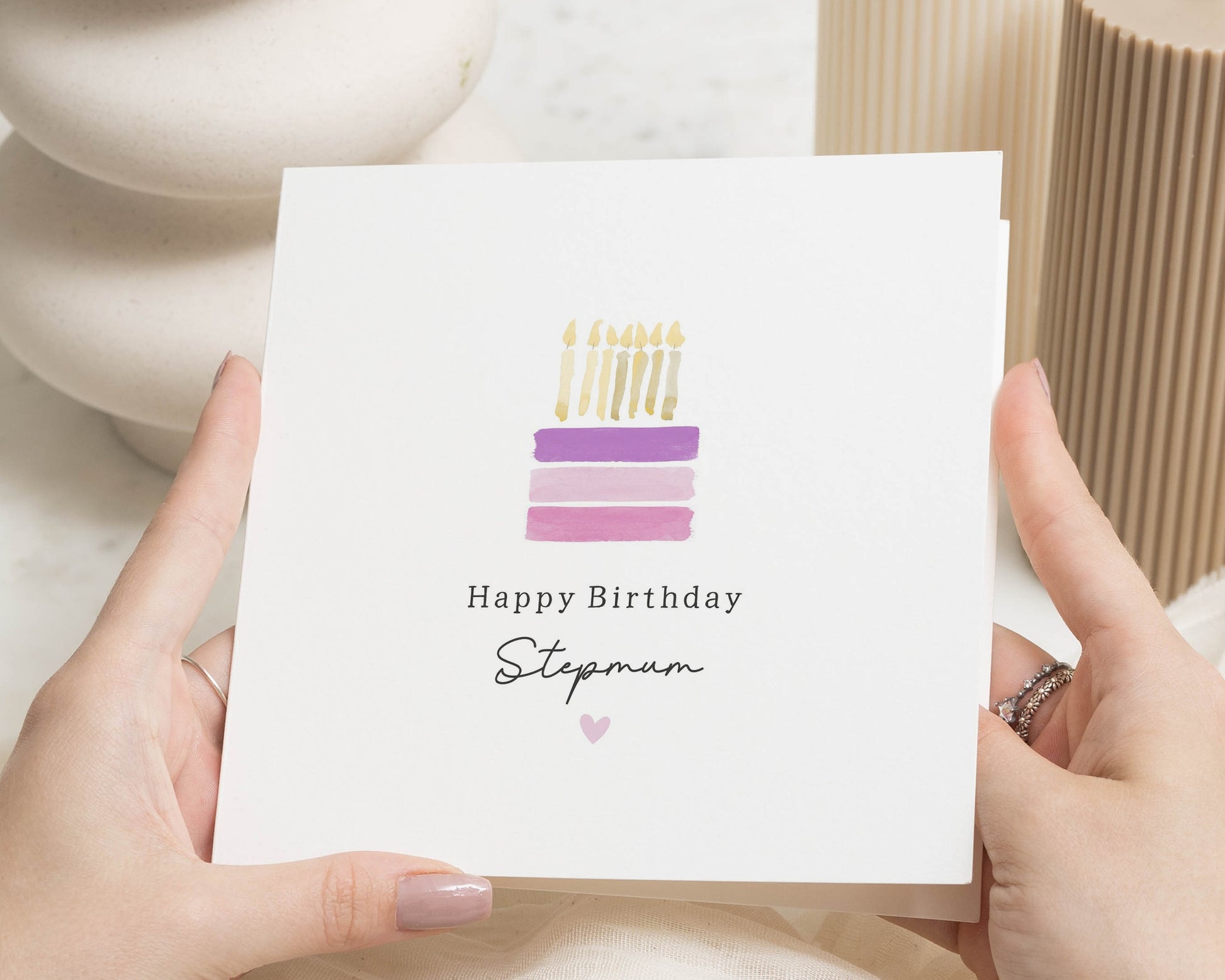 Birthday Card for Stepmum, Happy Birthday Card, Birthday Card for Her, Step Mum Card, Simple Birthday Card, Personalised Birthday Card