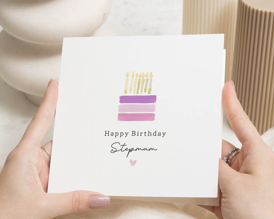 Birthday Card for Stepmum, Happy Birthday Card, Birthday Card for Her, Step Mum Card, Simple Birthday Card, Personalised Birthday Card