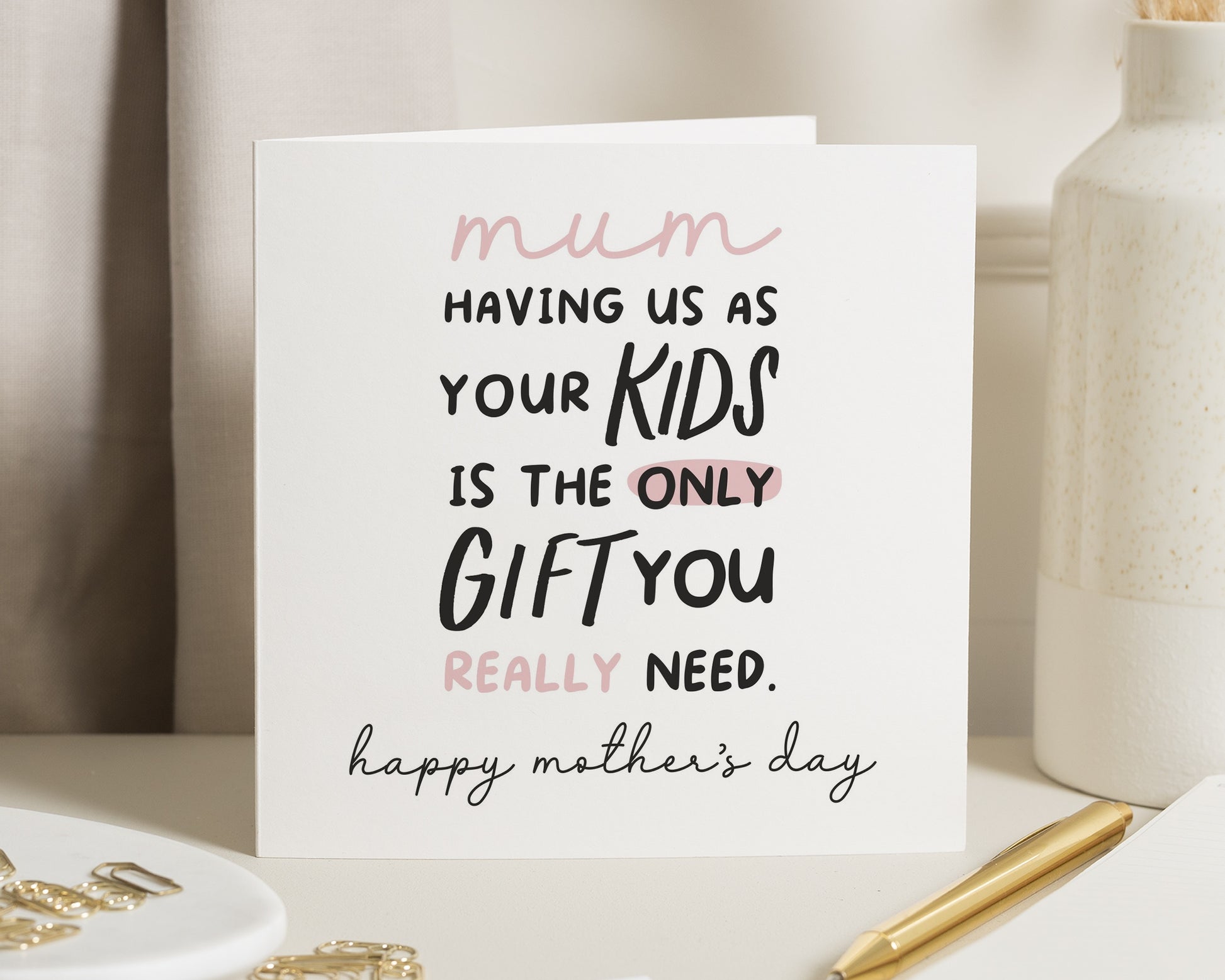 Mothers Day Card, Funny Mothers Day Card, Mum Card, Card from Kids, Mothers Day Card from Children, Gift for Mum, Happy Mothers Day Card