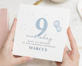 9th Birthday Card for Grandson, Personalised Boys Birthday Card, Birthday Card for Him, Custom Grandson Birthday Card, Blue Balloons Card