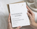 Celestial Wedding Invitations, Moon and Stars Wedding Invite, Minimalist Elegant Wedding Stationery, Personalised Invitation Suite