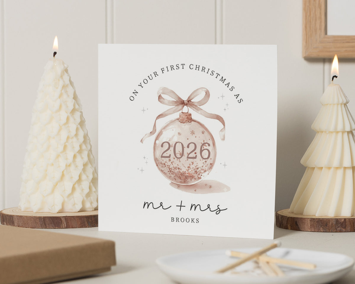 First Christmas Card, 1st Christmas as Mr and Mrs Card, Personalised Christmas Card for Couple, Newlywed Christmas Card 2026