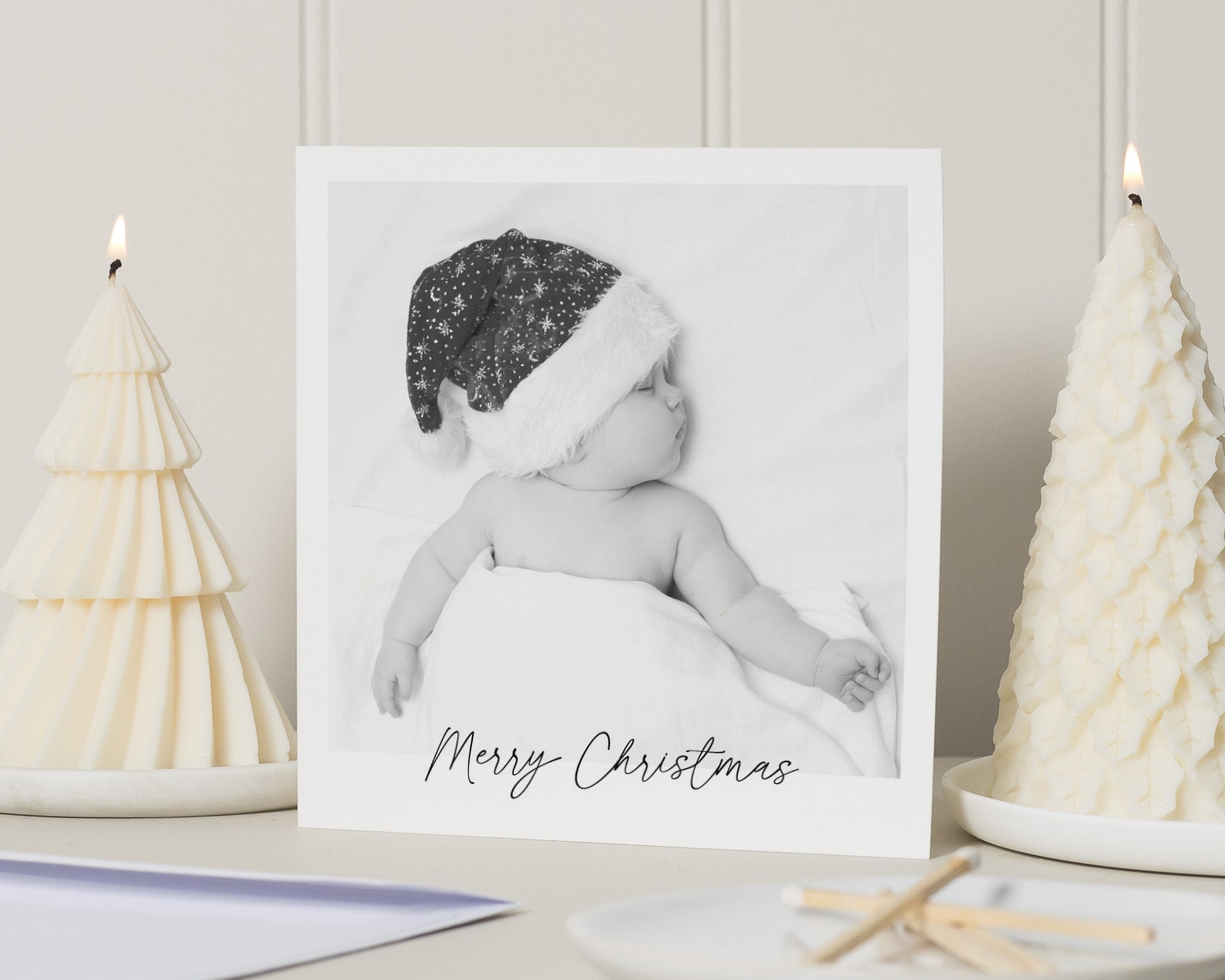 Personalised Photo Christmas Card, Square Christmas Card, Baby Christmas Card, Merry Christmas Card, Pack of 10, 20, 50 or 100