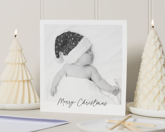 Personalised Photo Christmas Card, Square Christmas Card, Baby Christmas Card, Merry Christmas Card, Pack of 10, 20, 50 or 100