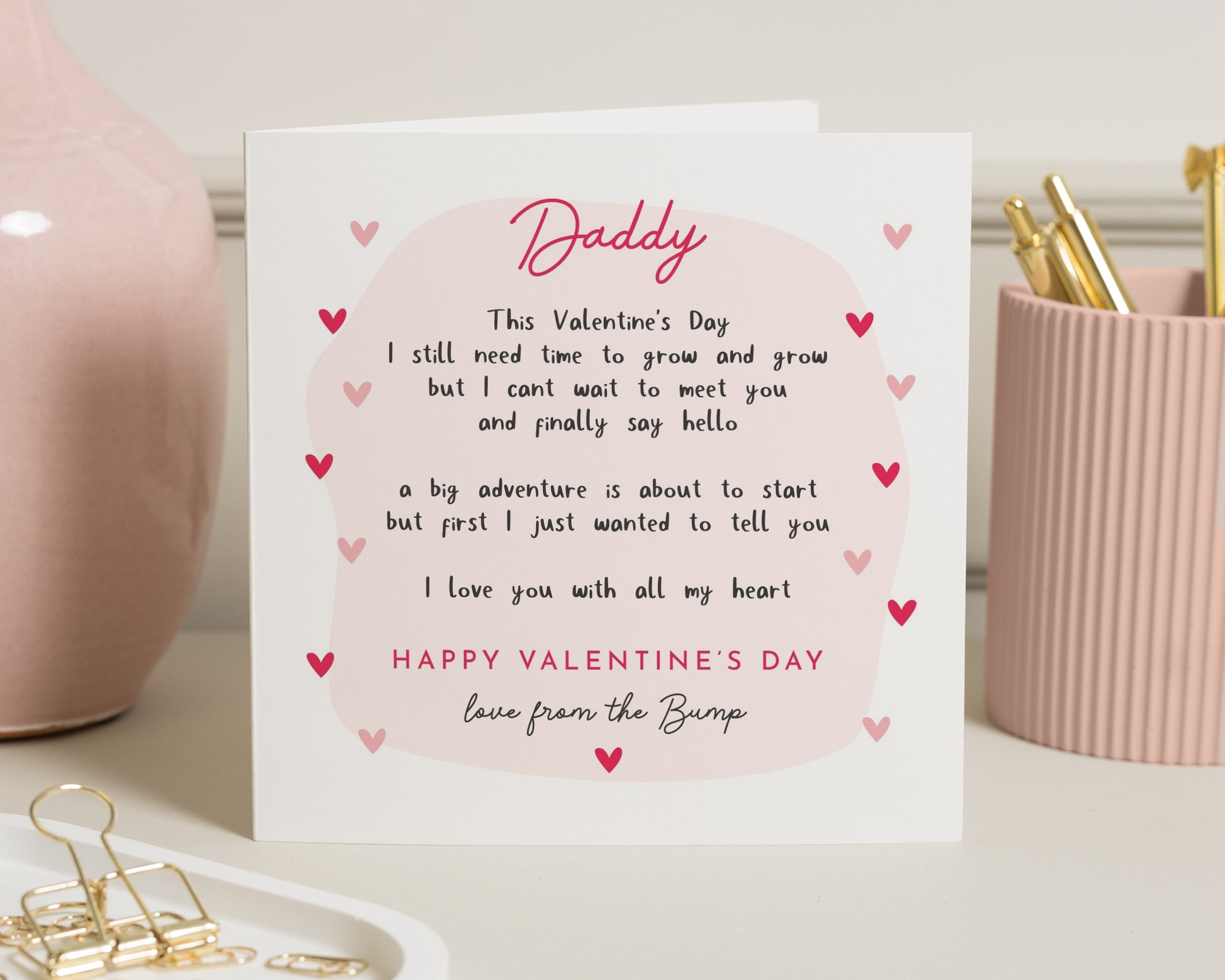 Valentines Day Card for Daddy, Daddy Valentines Card from the Bump, Valentines Card for Dad, Cute Valentines Card for Him