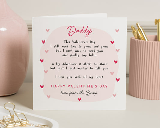 Valentines Day Card for Daddy, Daddy Valentines Card from the Bump, Valentines Card for Dad, Cute Valentines Card for Him