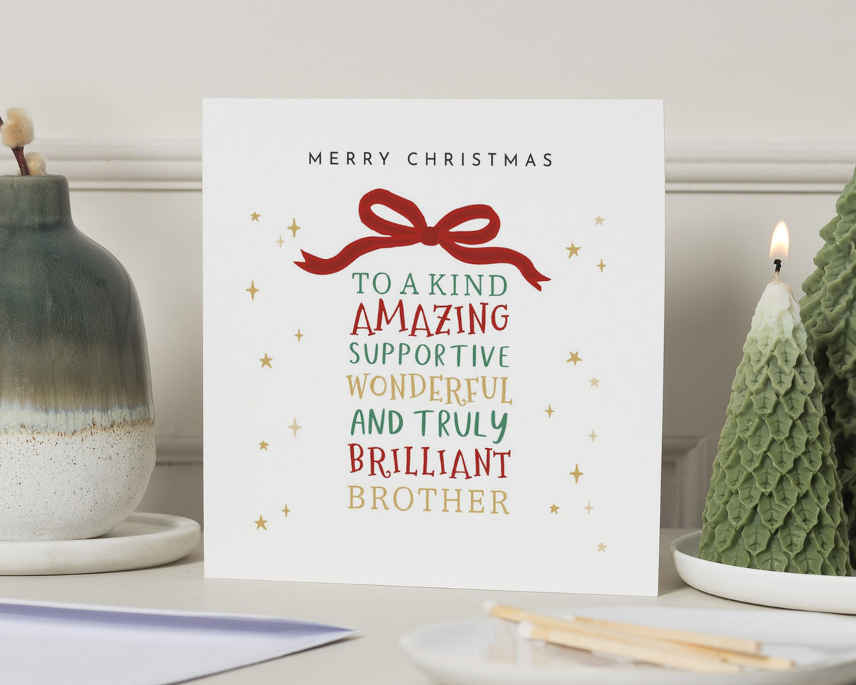 Brother Christmas Card, Christmas Card for Brother, Merry Christmas Brother Card, Xmas Card for Brother, Family Christmas Card