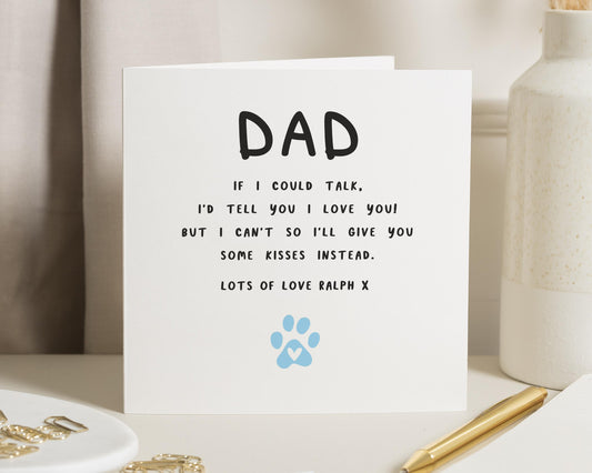 Fathers Day Card from Dog, Birthday Card for Dad, Cute Dad Card, Personalised Dog Card, Card from Pet, Fathers Day Card for Him