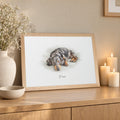 Personalised Pet Portrait From Photo, Custom Watercolour Dog Print, Pet Owner Gift, Dog Lover Gift, Landscape Oak Framed Print