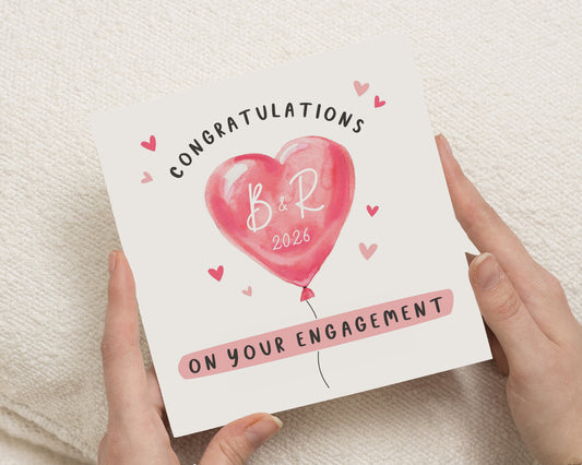 Engagement Card, Personalised Engagement Card, Congratulations Card, Engagement Card for Couple, Custom Engagement Card