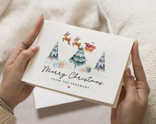 Personalised Christmas Cards, Pack of Christmas Cards, Family Christmas Card, Pack of 10, 20, 50 or 100, Folded Christmas Cards
