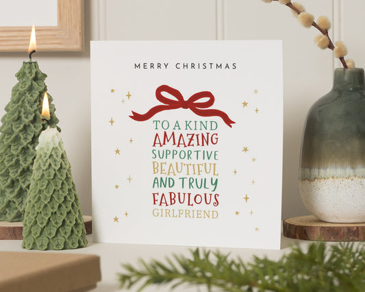 Christmas Card for Girlfriend, Girlfriend Christmas Card, Christmas Card for Her, Romantic Christmas Card, Cute Xmas Card for Partner