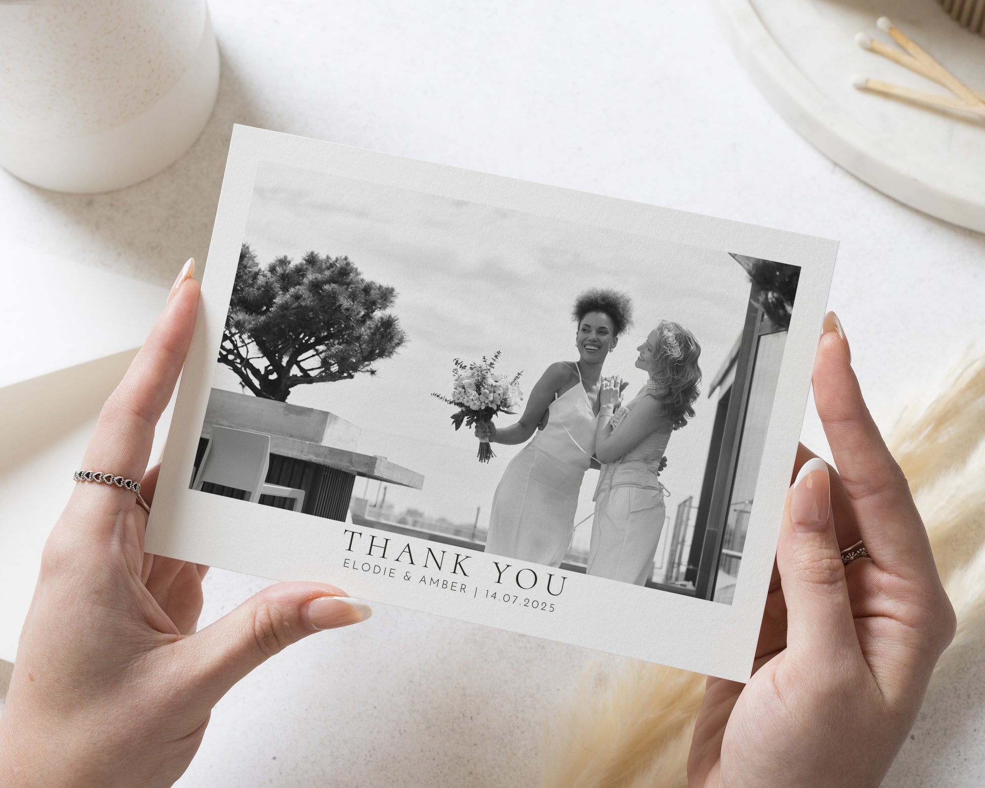 Personalised Wedding Thank You Card, Photo Thank You Card, Wedding Thank You Cards, Simple Wedding Thank You, A6 or 5x7 Postcard