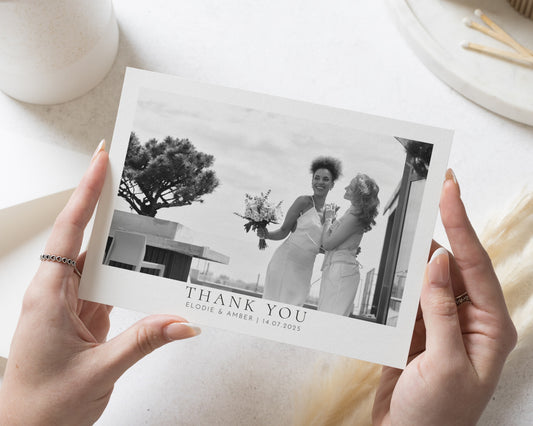 Personalised Wedding Thank You Card, Photo Thank You Card, Wedding Thank You Cards, Simple Wedding Thank You, A6 or 5x7 Postcard