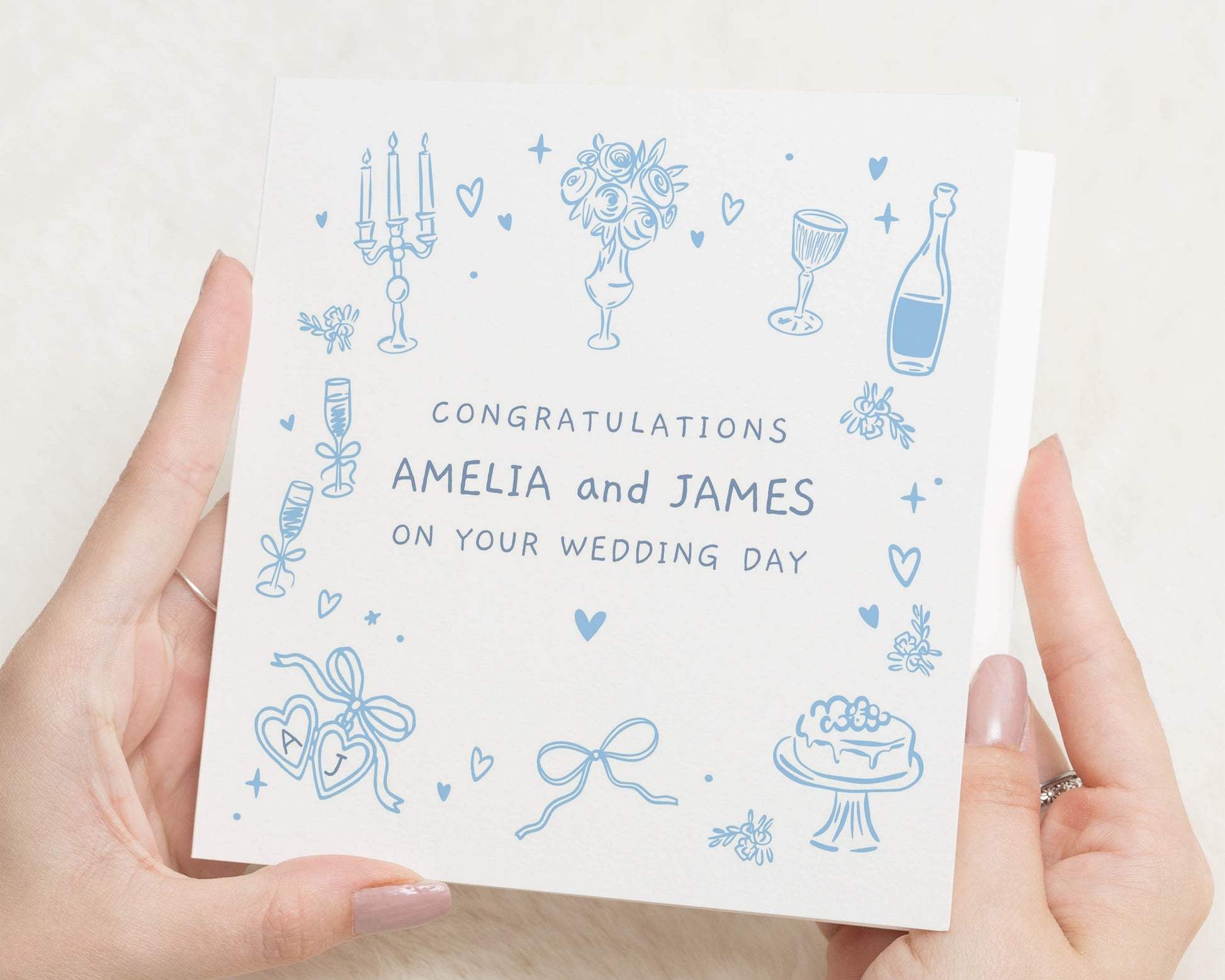 Personalised Wedding Card, Wedding Day Card, Congratulations Wedding Card, Wedding Card for Couple, Newlyweds Card, Bride and Groom Card