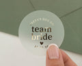 Team Bride Hen Do Sticker, Personalised Hen Party Sticker, Bridal Shower Label, Custom Team Bride Sticker, Gold Foil Hen Party Favour