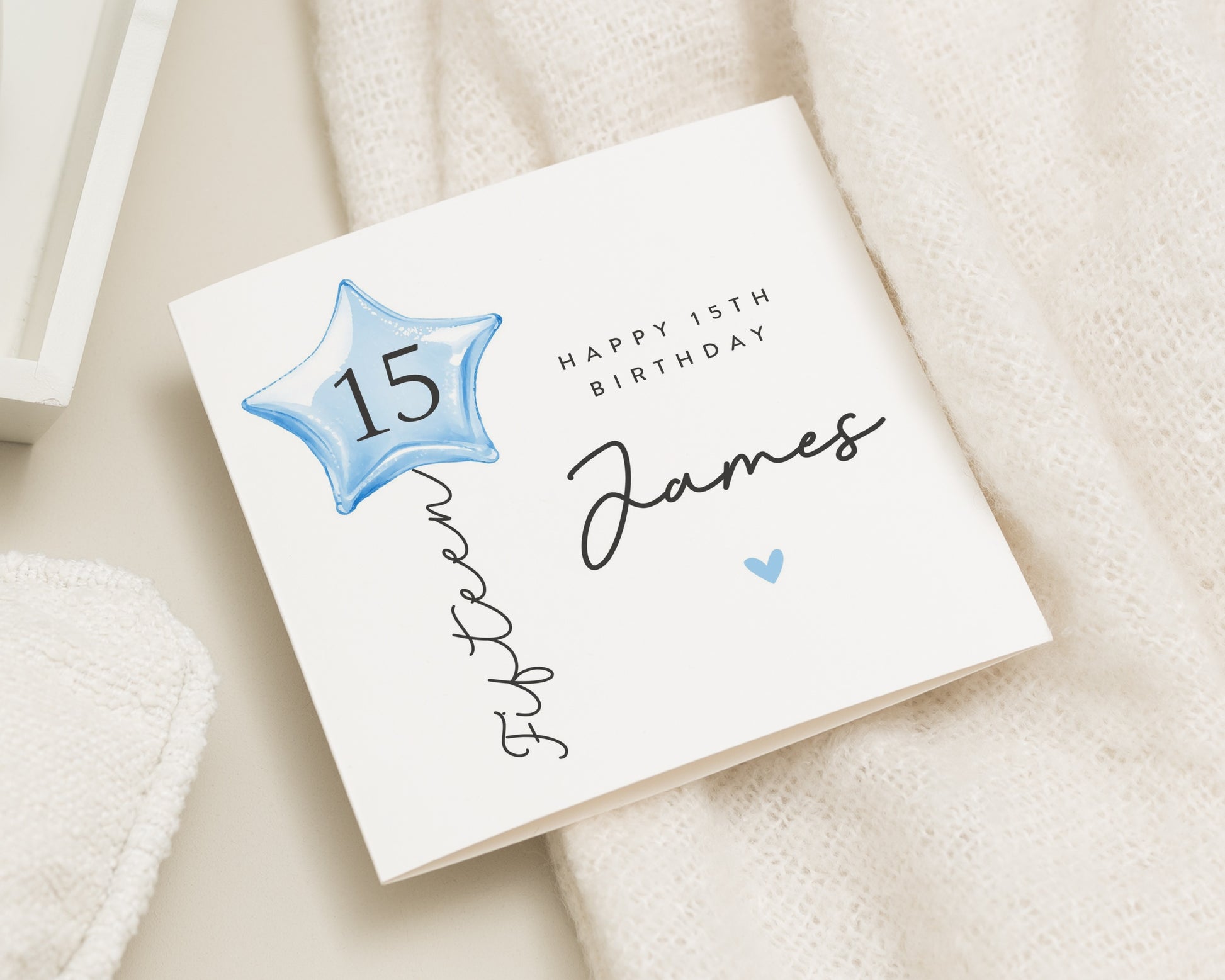 15th Birthday Card for Boy, Personalised Birthday Card, Balloon Birthday Card, Birthday Card for Son, 15th Birthday Card for Him