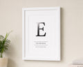 Personalised Silver Foil Initial Print, Off White Wall Art, Custom Location Print, Anniversary Gift, Gift for Couple
