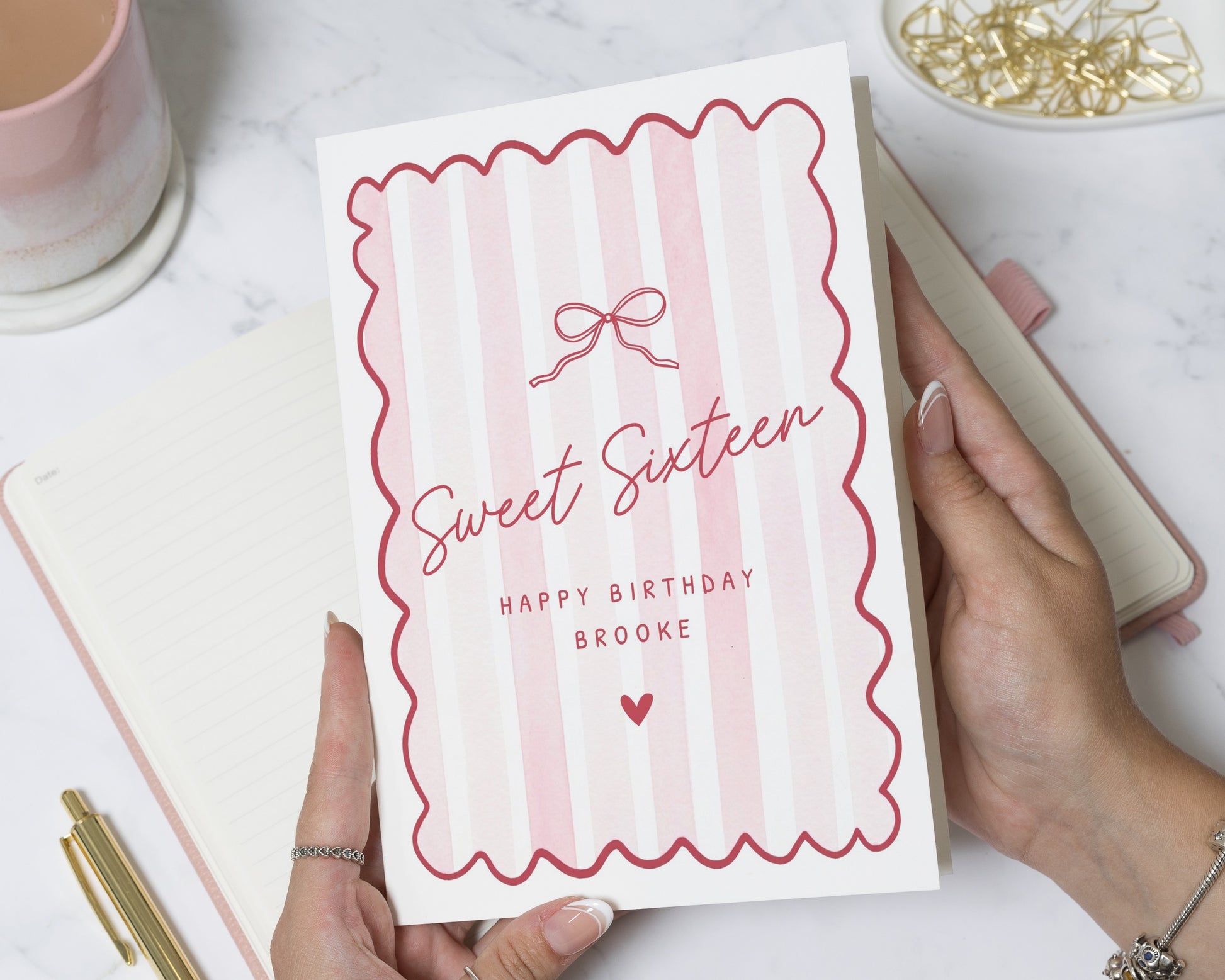 Personalised 16th Birthday Card, Sweet Sixteen Birthday Card, 16th Birthday Card for Her, Birthday Card for Daughter, Girl Birthday Card