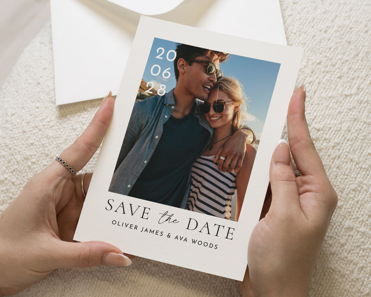 Photo Save the Date Card, Personalised Save the Date Card, Wedding Save the Date, Simple Minimal Save the Date Cards, Custom Save the Dates