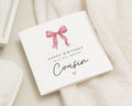 Cousin Birthday Card, Birthday Card for Cousin, Cousin Birthday Cards, Birthday Card for Her, Cute Pink Bow Birthday Card for Women