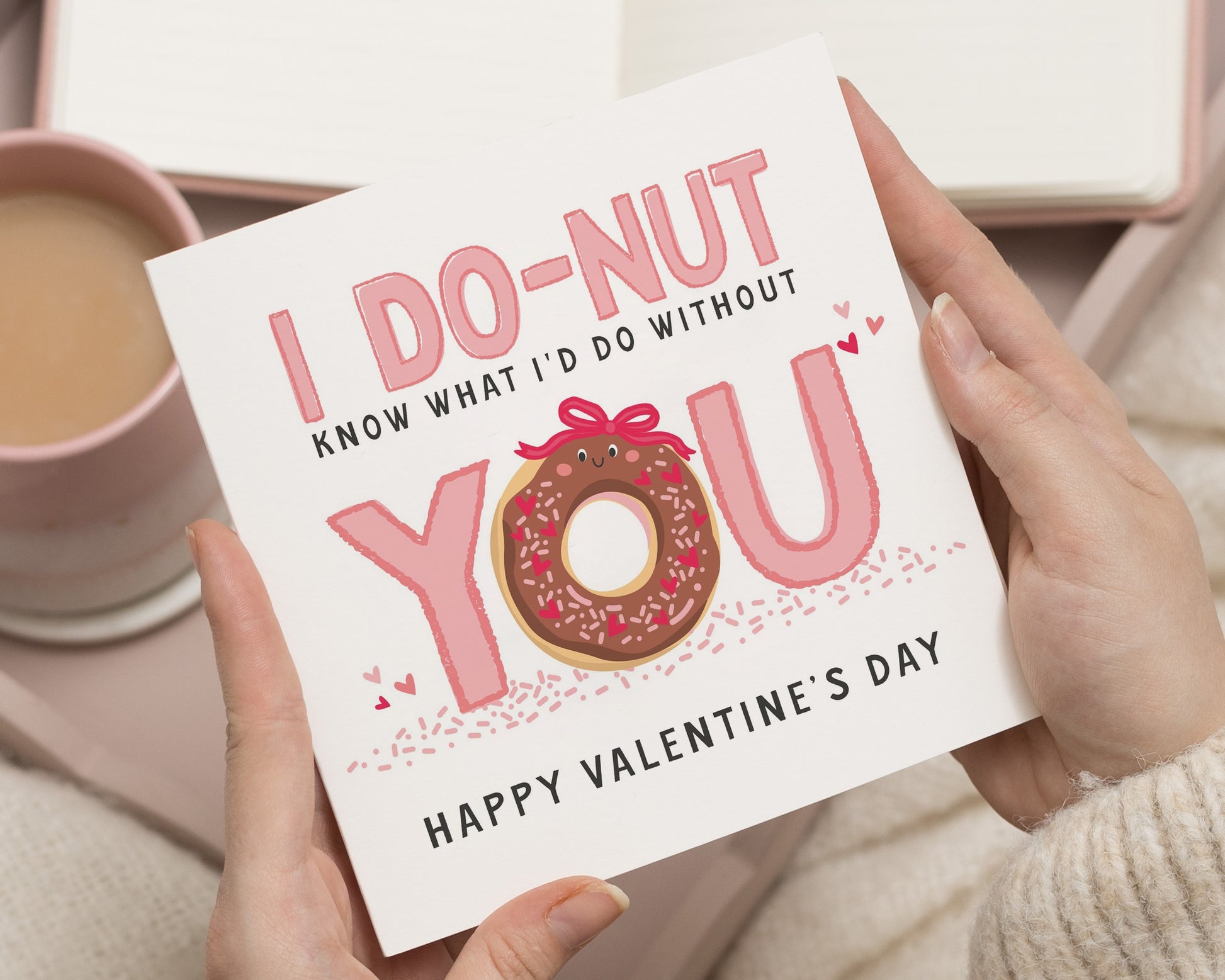 Valentines Day Card, Funny Valentines Card, Valentine Card for Him, Valentine Card for Her, Donut Pun Card, Cute Valentine Card